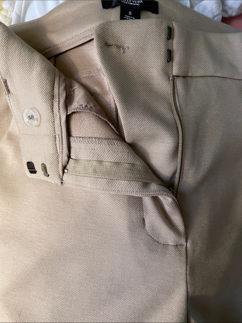Simply Vera Vera Wang Beige tan Tailored pants ankle length stretch - Picture 6 of 14